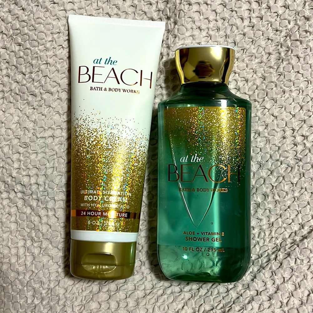 “At the Beach” shower gel and body cream combo